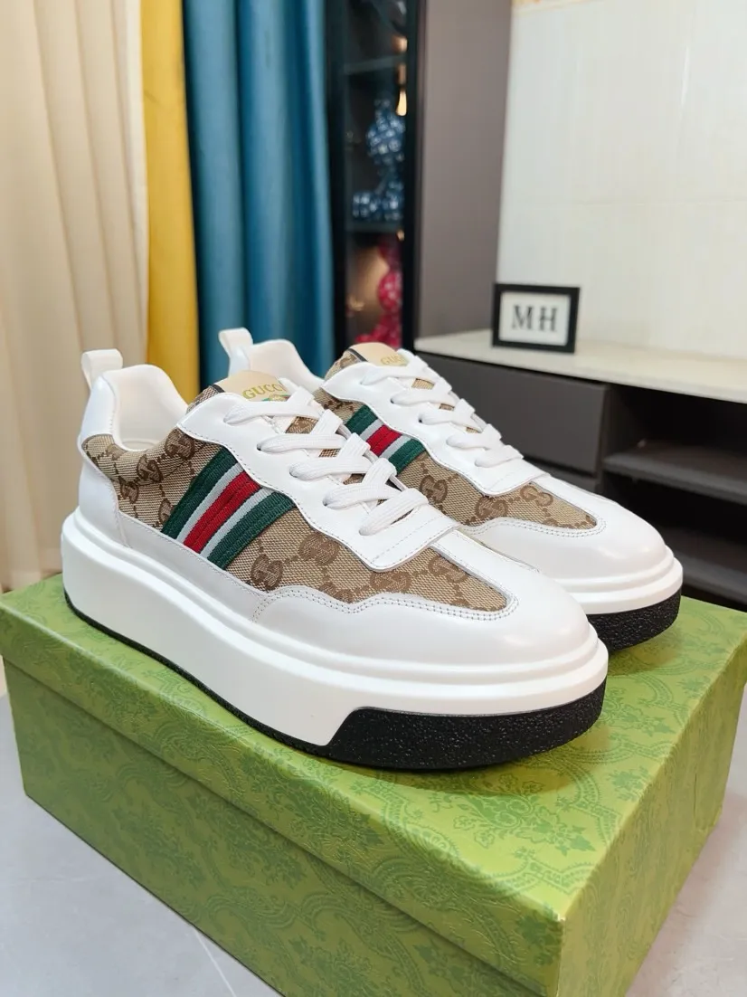 Men's shoes 💰458🌹🌹[GUCCI] Gucci's new lace-up casual men's shoes are on the market first, and the materials and workmanship are superior to all versions on the market. The highest quality shipped first-layer cowhide with imported original perforated materials➕Genuine leather lining, privately molded soft outsole, high foot comfort, imported special materials highlight the brand's unique charm, high-end customization 38-44